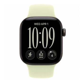 Apple Watch Series 12, 42 mm, Black Aluminum Pale Succulent Sport Band M/L