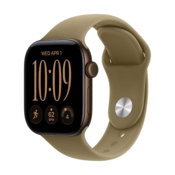 Apple Watch Series 12, 42 mm, Dark Bronze Aluminum Olive Sport Band S/M