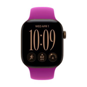 Apple Watch Series 12, 42 mm, Dark Bronze Aluminum Magenta Sport Band S/M