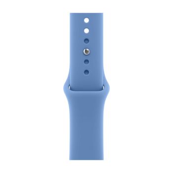 Apple Watch Series 12, 42 mm, Black Aluminum Wildflower Blue Sport Band S/M
