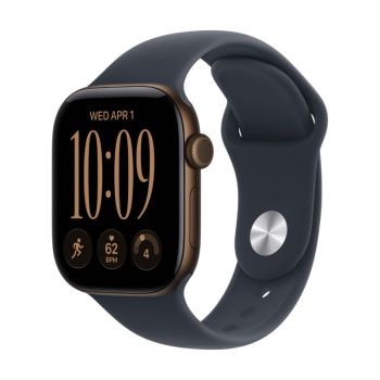 Apple Watch Series 12, 42 mm, Dark Bronze Aluminum Navy Blue Sport Band M/L