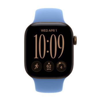 Apple Watch Series 12, 42 mm, Dark Bronze Aluminum Wildflower Blue Sport Band M/L