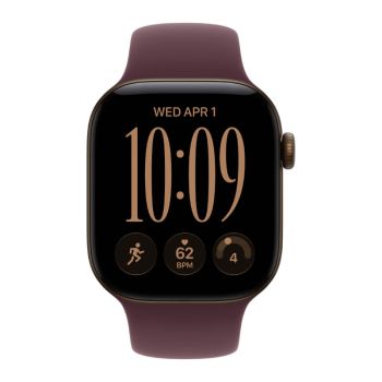 Apple Watch Series 12, 42 mm, Dark Bronze Aluminum Burgundy Sport Band M/L