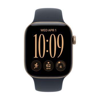 Apple Watch Series 12, 42 mm, Light Gold Aluminum Navy Blue Sport Band S/M