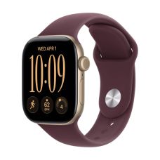 Apple Watch Series 12, 42 mm, Light Gold Aluminum Burgundy Sport Band M/L