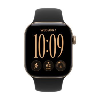 Apple Watch Series 12, 42 mm, Light Gold Aluminum Black Sport Band M/L
