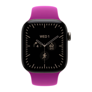 Apple Watch Series 12, 42 mm, Natural Titanium GPS+Cellular Magenta Sport Band S/M