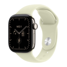 Apple Watch Series 12, 46 mm, Natural Titanium GPS+Cellular Pale Succulent Sport Band M/L