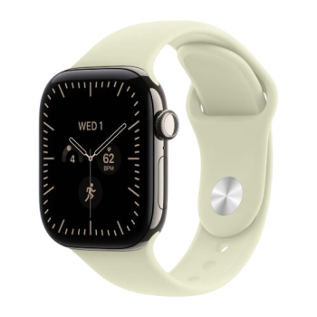 Apple Watch Series 12, 46 mm, Natural Titanium GPS+Cellular Pale Succulent Sport Band M/L