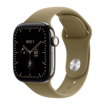 Apple Watch Series 12, 46 mm, Natural Titanium GPS+Cellular Olive Sport Band S/M
