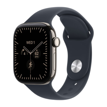 Apple Watch Series 12, 42 mm, Natural Titanium GPS+Cellular Navy Blue Sport Band S/M