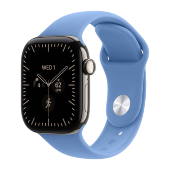 Apple Watch Series 12, 46 mm, Natural Titanium GPS+Cellular Wildflower Blue Sport Band M/L