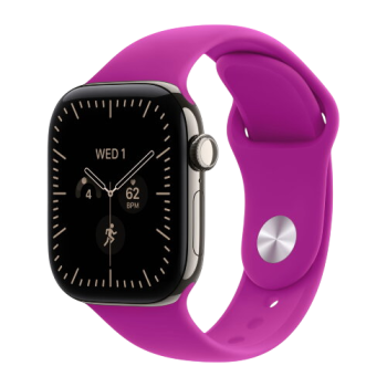 Apple Watch Series 12, 42 mm, Natural Titanium GPS+Cellular Magenta Sport Band S/M