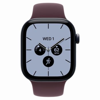 Apple Watch Series 12, 42 mm, Night Blue Ceramic GPS+Cellular Burgundy Sport Band M/L
