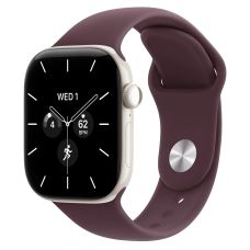 Apple Watch Series 12, 46 mm, Pearl White Ceramic GPS+Cellular Burgundy Sport Band M/L
