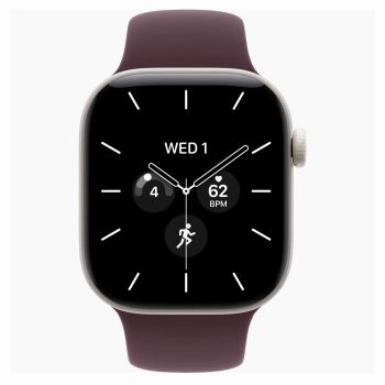 Apple Watch Series 12, 42 mm, Pearl White Ceramic GPS+Cellular Burgundy Sport Band M/L