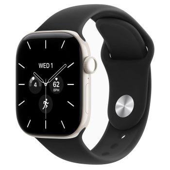 Apple Watch Series 12, 46 mm, Pearl White Ceramic GPS+Cellular Black Sport Band S/M