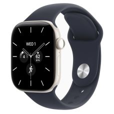 Apple Watch Series 12, 46 mm, Pearl White Ceramic GPS+Cellular Navy Blue Sport Band M/L