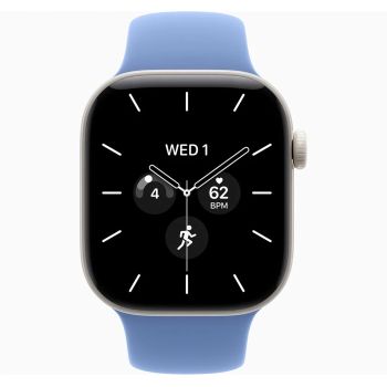 Apple Watch Series 12, 46 mm, Pearl White Ceramic GPS+Cellular Wildflower Blue Sport Band M/L