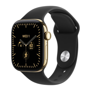 Apple Watch Series 12, 42 mm, Radiant Gold Titanium GPS+Cellular Black Sport Band M/L