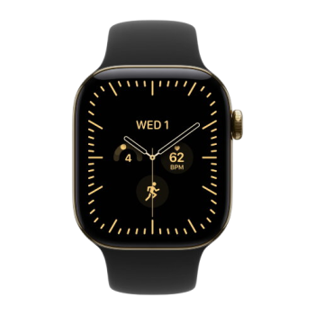 Apple Watch Series 12, 42 mm, Radiant Gold Titanium GPS+Cellular Black Sport Band M/L