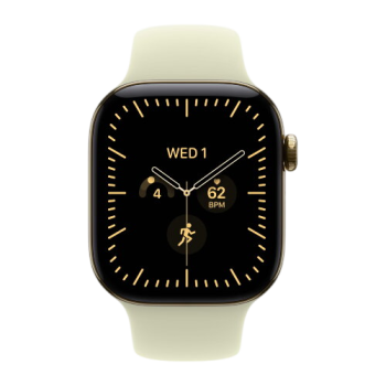 Apple Watch Series 12, 46 mm, Radiant Gold Titanium GPS+Cellular Pale Succulent Sport Band M/L