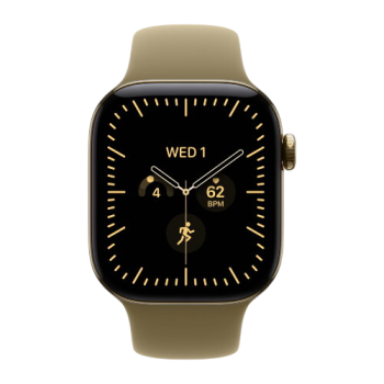 Apple Watch Series 12, 46 mm, Radiant Gold Titanium GPS+Cellular Olive Sport Band M/L