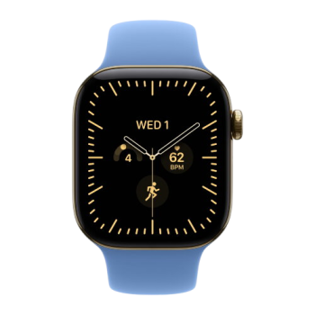 Apple Watch Series 12, 42 mm, Radiant Gold Titanium GPS+Cellular Wildflower Blue Sport Band S/M