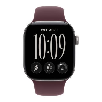 Apple Watch Series 12, 42 mm, Space Gray Aluminum Burgundy Sport Band S/M