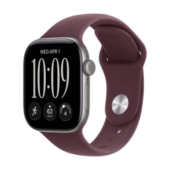 Apple Watch Series 12, 42 mm, Space Gray Aluminum Burgundy Sport Band S/M