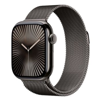 Умные часы Apple Watch Series 10 46 мм, S/M (140–190 мм), Titanium Case GPS+Cellular, Milanese Loop, Slate (серый/темный)