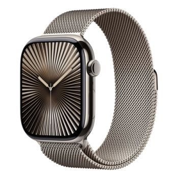 Умные часы Apple Watch Series 10 46 мм, S/M (140–190 мм), Titanium Case GPS+Cellular, Milanese Loop, Natural (натуральный)