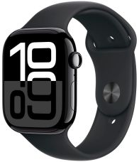 Умные часы Apple Watch Series 10 42 мм, M/L 140-245 мм, Aluminium Case GPS+Cellular, Sport Band, Jet Black