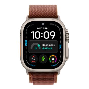 Apple Watch Ultra 4, 49 мм, Natural Titanium Burgundy Alpine Loop M/L