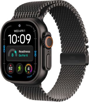 Apple Watch Ultra 4, 49 мм, Black Titanium Black Milanese Loop L