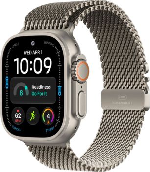 Apple Watch Ultra 4, 49 мм, Natural Titanium Natural Milanese Loop L