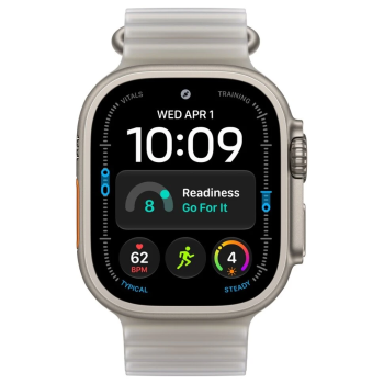 Apple Watch Ultra 4, 49 мм, Natural Titanium Translucent Gray Ocean Band M/L