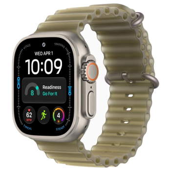 Apple Watch Ultra 4, 49 мм, Natural Titanium Translucent Kelp Ocean Band M/L