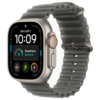 Apple Watch Ultra 4, 49 мм, Natural Titanium Translucent Black Ocean Band S/M