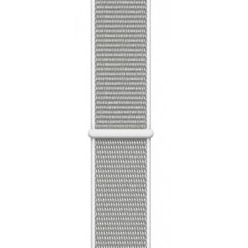 Apple Watch Series 4, 44 мм, корпус из серебристого алюминия, спортивный браслет цвета «белая ракушка» (серебристый)