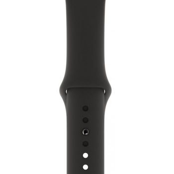 Apple Watch Series 4, 40 мм, корпус из алюминия цвета «серый космос», спортивный ремешок черного цвета