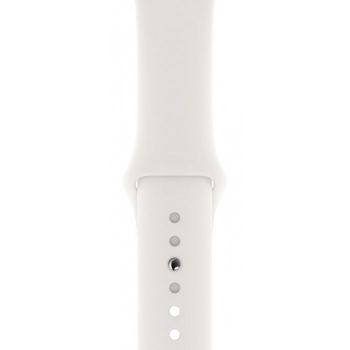 Apple Watch Series 4, 44 мм, корпус из серебристого алюминия, спортивный ремешок белого цвета (серебристый)